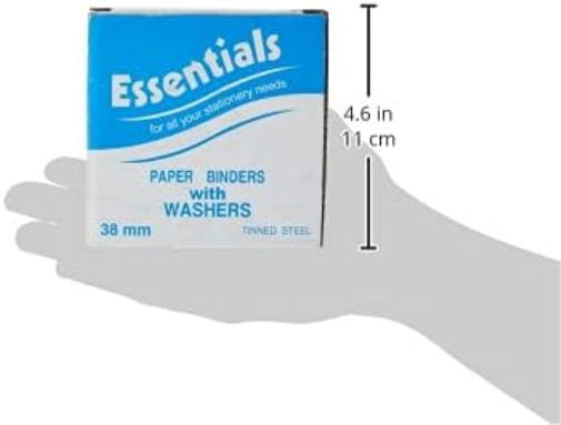 Whitecroft Paper Binders Tinned Steel with Washers 38mm Ref 36331