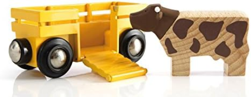 BRIO World Farm Engine Train Toy for Kids Age 3 Years Up - Wooden Railway Add On Accessories