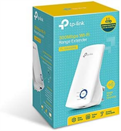 TP-Link TL-WA850RE N300 Universal Range Extender, Broadband/Wi-Fi Extender, Wi-Fi Booster/Hotspot with 1 Ethernet Port, Plug and Play, Built-in Access Point Mode, UK Plug, White