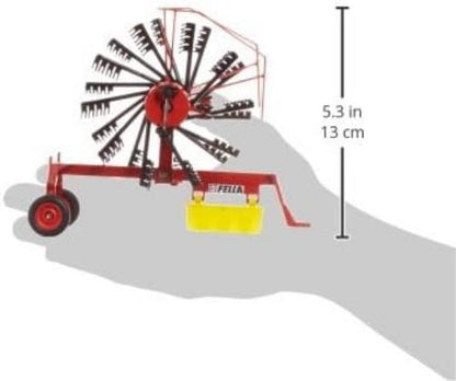 siku 2451, Fella Whirl Rake, 1:32, Metal/Plastic, Red, Movable and foldable rotors Swather