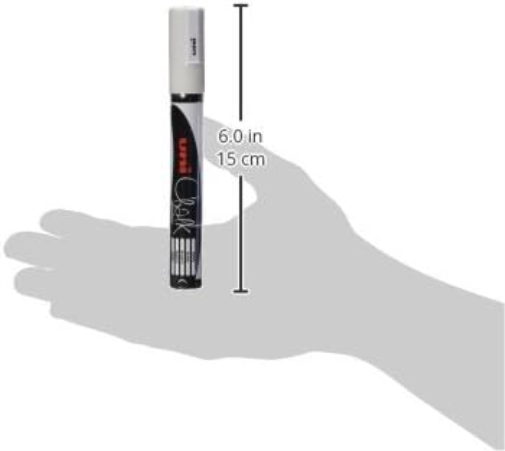 Uni-Ball F804500 522598 uni Chalk Marker, Broad Bullet Tip - White, Pack of 4
