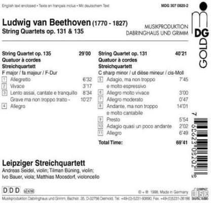 Beethoven: String Quartets op131 & op135