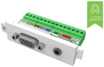 Vision TECHCONNECT V3 MODULE VGA-F AND MINIJACK Female 15-pin D-sub connector for PC output, with a 3.5mm