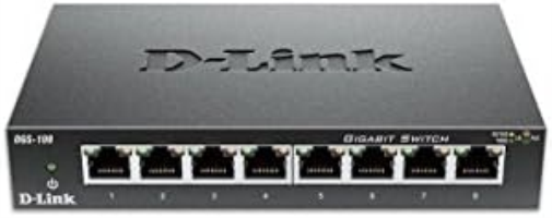 D-Link DGS-108/B 8-Port Gigabit Unmanaged Metal Desktop Switch 10/100/1000 Mbit/s - UK Version black DGS-108/B