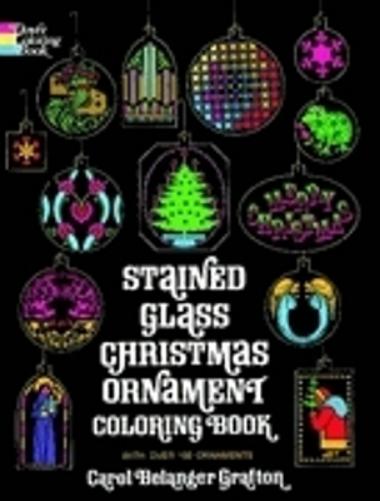 Stained Glass Christmas Ornament Coloring Book