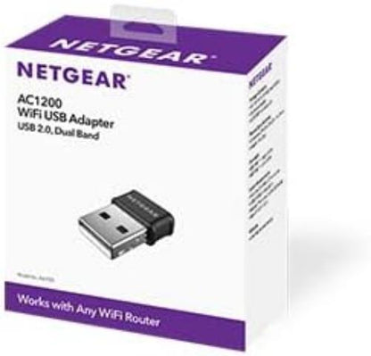 NETGEAR AC1200 Wifi USB Adapter – USB 2.0 Dual Band, Compatible with Windows and Mac (A6150-100PES
