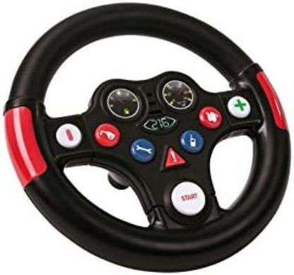 BIG - racing sound wheel - steering wheel with racing sound, for Bobby Cars built from 2010 and for BIG tractors, toy steering wheel for children over 1 year, black/red/white/blue