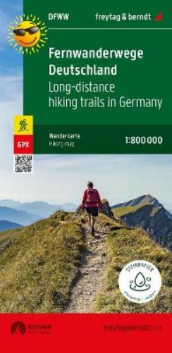 long distance routes Germany, Hiking map 1:800.000, freytag