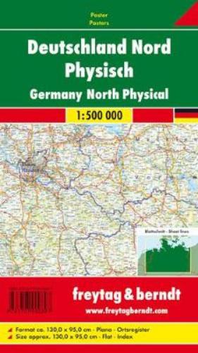 Germany North Map Flat in a Tube 1:500 000