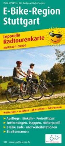 Stuttgart e-bike region, cycle tour map 1:50,000
