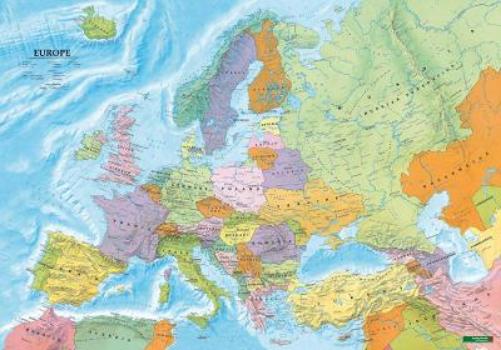 Europe political, 1:6 million, Flat in tube