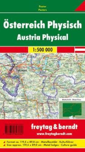 Austria physical, 1:500.000, metal-backed