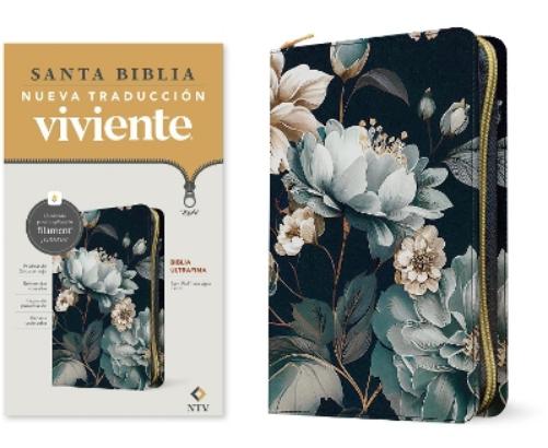Biblia ultrafina NTV de zíper, con Filament (SentiPiel, Floral, Letra Roja) (Spanish Edition