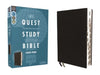 NIV, Quest Study Bible, Large Print, Bonded Leather, Black, Thumb Indexed, Comfort Print