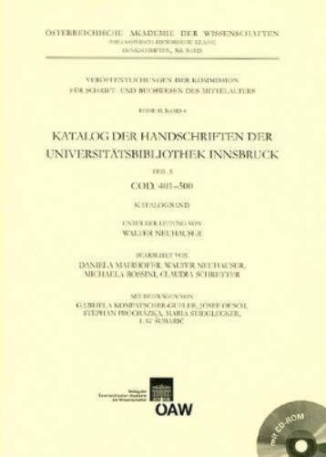 Katalog Der Handschriften Der Universitatsbibliothek Innsbruck