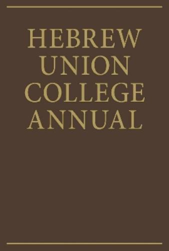 Hebrew Union College Annual Volume 70-71