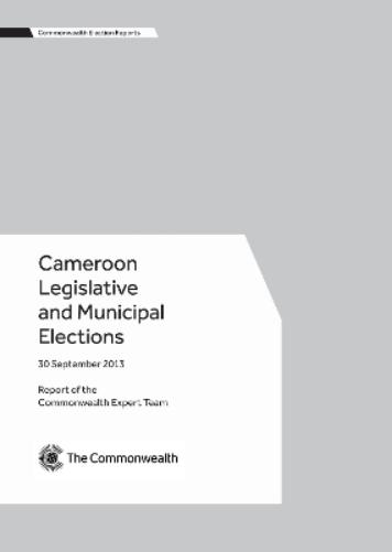 Cameroon Legislative and Municipal Elections, 30 September 2013