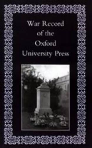War Record of the University Press, Oxford