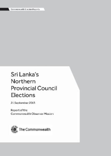 Sri Lanka’s Northern Provincial Council Elections, 21 September 2013