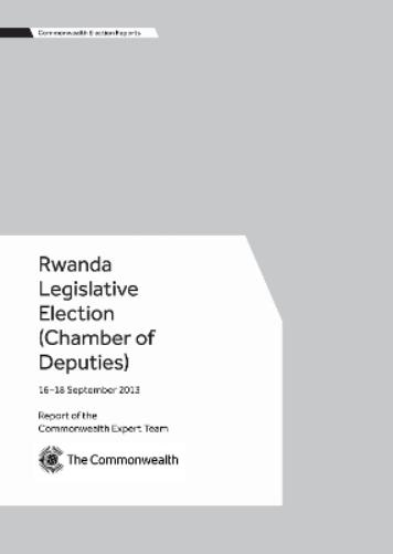 Rwanda Legislative Election (Chamber of Deputies), 16–18 September 2013