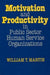 Motivation and Productivity in Public Sector Human Service Organizations