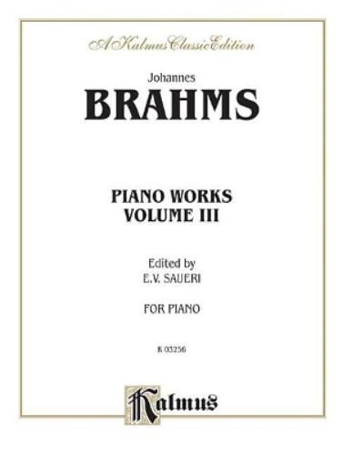 Brahms Piano Works Vol. Iii Pa
