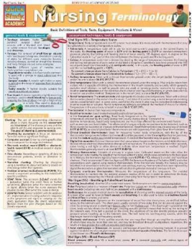 Nursing Terminology (Quick Study Academic