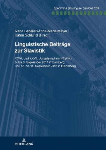 Linguistische Beitraege Zur Slavistik