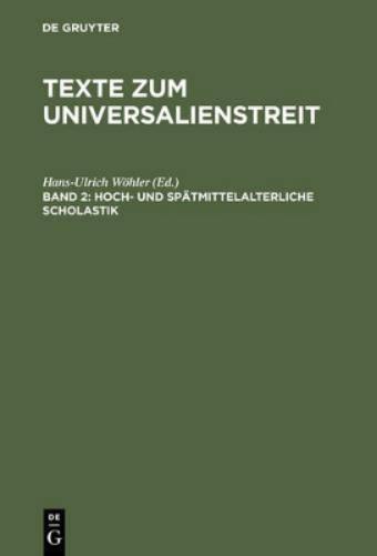 Texte Zum Universalienstreit