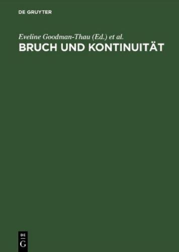 Bruch Und Kontinuitaet Juedisches Denken in Der Europaeischen Geistesgeschichte
