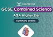 SnapRevise GCSE AQA Combined Science Higher Summary Sheets