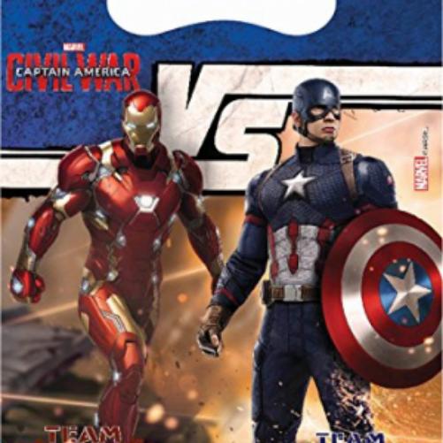 Captain America Civil War Party Bags, Pack Of 6