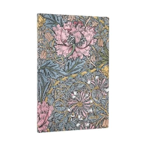 2026 Morris Pink Honeysuckle (William Morris) Maxi 12-month Horizontal Softcover Flexi Dayplanner 2026 (Elastic Band Closure)