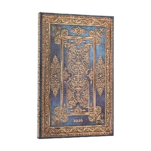 2026 Blue Luxe (Luxe Design) Maxi 12-month Vertical Hardcover Flexi Dayplanner 2026 (Elastic Band Closure)