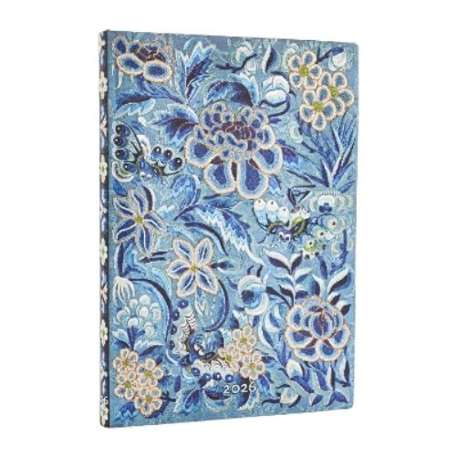 2026 Blue Willow (Celebrate Hanfu) Midi 12-month Vertical Softcover Flexi Dayplanner 2026 (Elastic Band Closure)