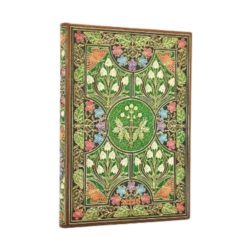 2026 Poetry in Bloom Midi 12-month Vertical Hardcover Flexi Dayplanner 2026 (Elastic Band Closure)
