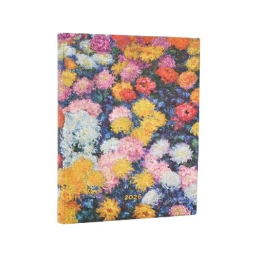 2026 Monet's Chrysanthemums Ultra 12-month Day-at-a-Time Softcover Flexi Dayplanner 2026 (Elastic Band Closure)