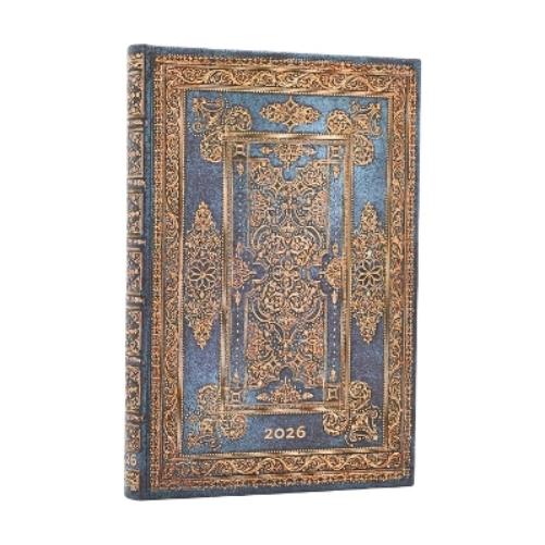 2026 Blue Luxe (Luxe Design) Mini 12-month Verso Hardcover Flexi Dayplanner 2026 (Elastic Band Closure)
