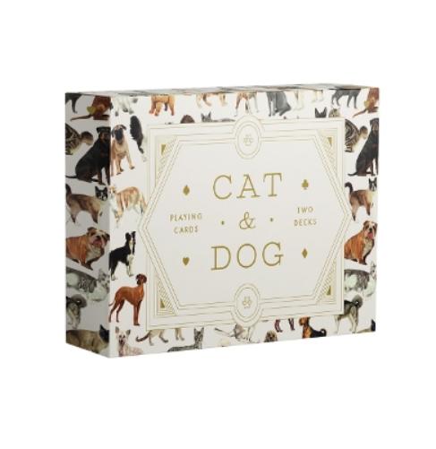 Cat & Dog Playing Cards Set: (2 sets of 54 cards in a box