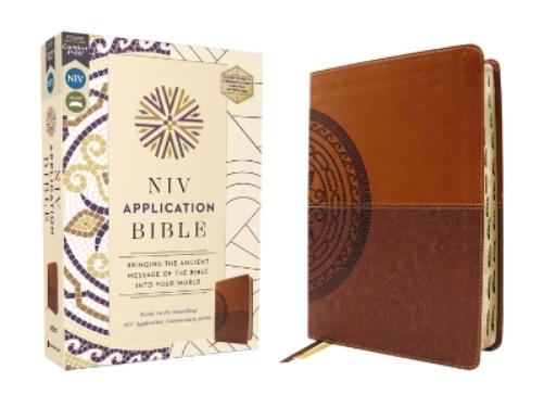 NIV Application Bible, Leathersoft, Brown, Red Letter, Thumb Indexed, Comfort Print: Bringing the Ancient Message of the Bible Into Your World (NIV Application Commentary Resources