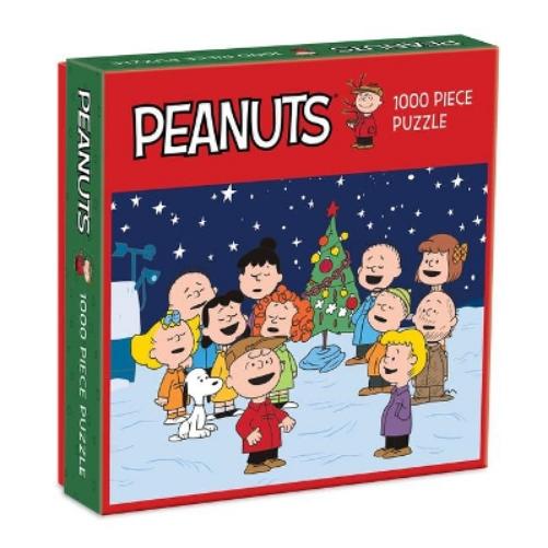 Galison Charlie Brown Peanuts Christmas 1000 Piece Jigsaw Puzzle for Families, Holiday Puzzle with Festive Themes (0735362297