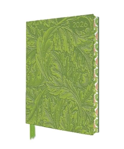 William Morris: Acanthus 2026 Artisan Art Vegan Leather Diary Planner - Page to View with Notes