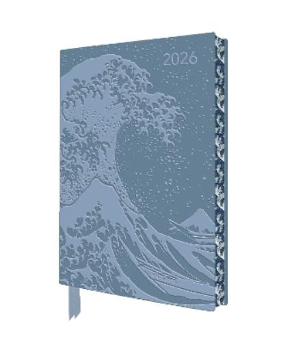 Katsushika Hokusai: The Great Wave 2026 Artisan Art Vegan Leather Diary Planner - Page to View with Notes