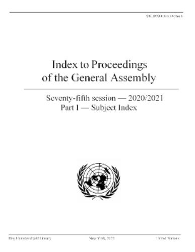 Index to proceedings of the General Assembly
