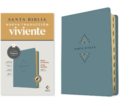 Biblia ultrafina NTV, letra grande con Filament (SentiPiel, Azul sereno, Indice, Letra Roja)