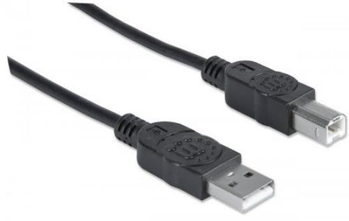 Manhattan 333368 Hi-Speed USB Device Cable- A Male To B Male, 1.8 Meter, Black