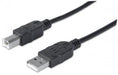 Manhattan 333368 Hi-Speed USB Device Cable- A Male To B Male, 1.8 Meter, Black
