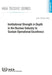 Institutional Strength in Depth in the Nuclear Industry to Sustain Operational Excellence