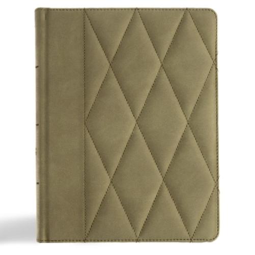 CSB Notetaking Bible, Large Print Edition, Sage Suedesoft Leathertouch Over Board