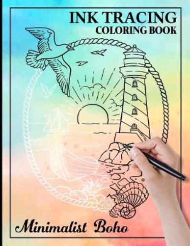 Ink Tracing Minimalist Boho Coloring Book